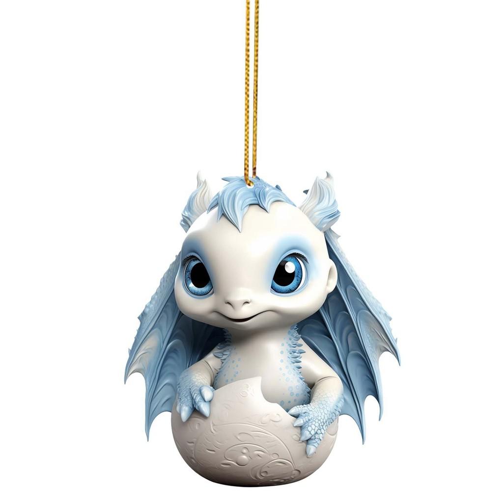 

2023 Cute Blue And White Dragon Acrylic Pendant For Festive Home Christmas Decor 1