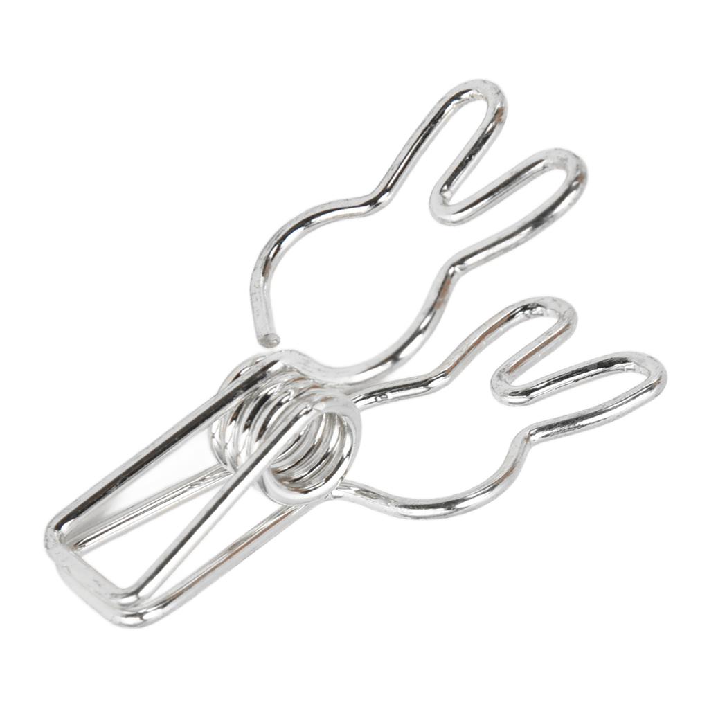 20 Pcs Clips Multipurpose Multifunction Electroplating Hollow Metal Binder Strong Spring ClipSilver