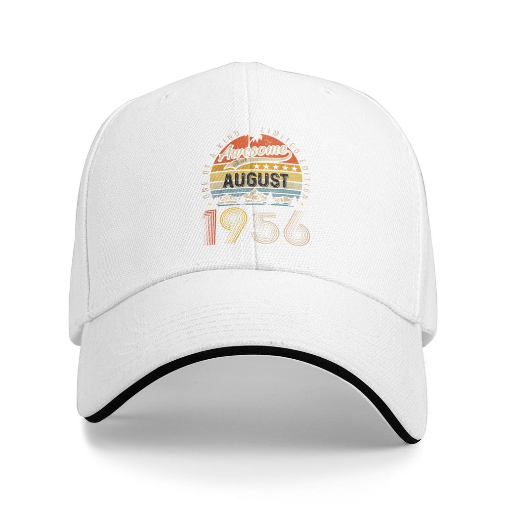 Awesome Since August 1956 Vintage 67th Birthday Sun Baseball Cap Summer Men Design Hip Hop Hats SunProof Classic Baseball Caps