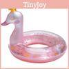 Shiny Pink Swan Inflatable Crown Swim Ring Cartoon Design For Adults Swimming Activities