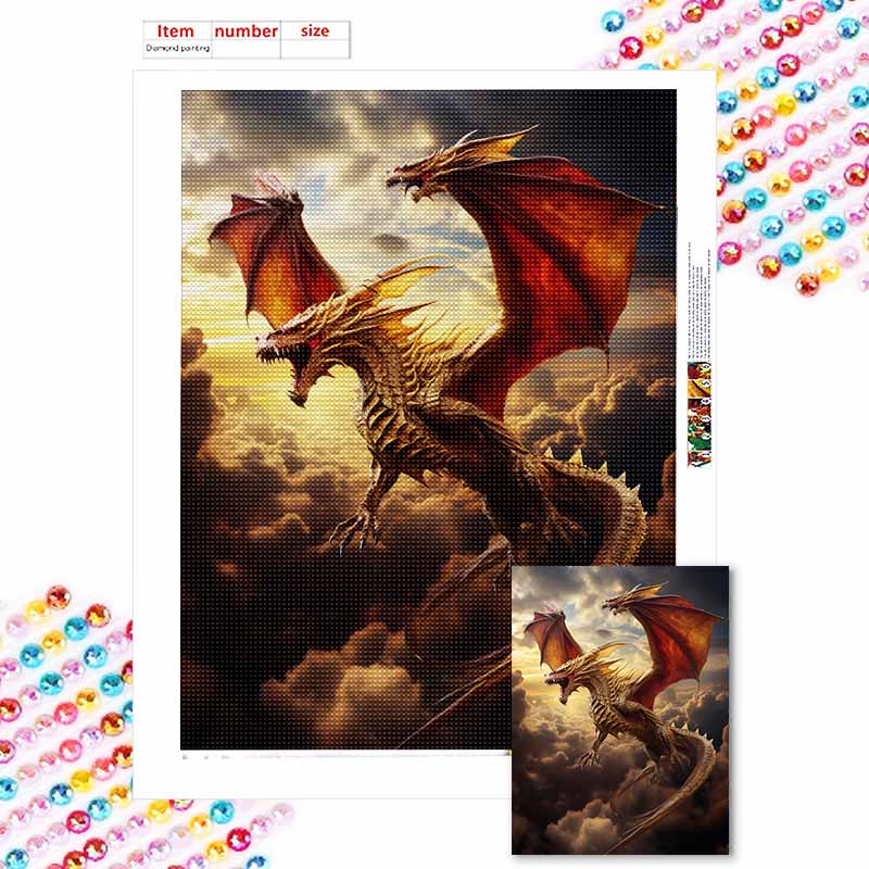 New Arrival 5D DIY Full Circle Diamond Painting "Flying Dragon" Embroidery Cross Stitch Home Decor Gift
