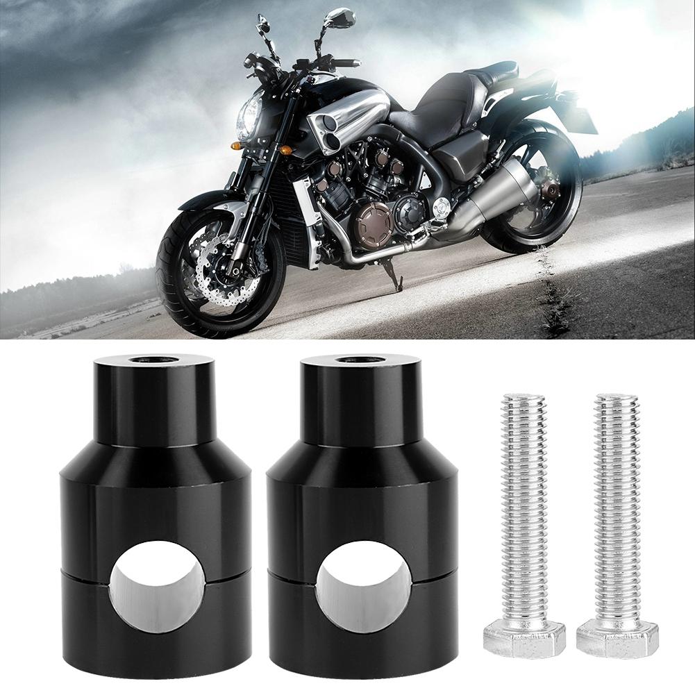 Pair Lift Handlebar Riser 22mm Aluminium Alloy for Motorcycle Modification (Black)