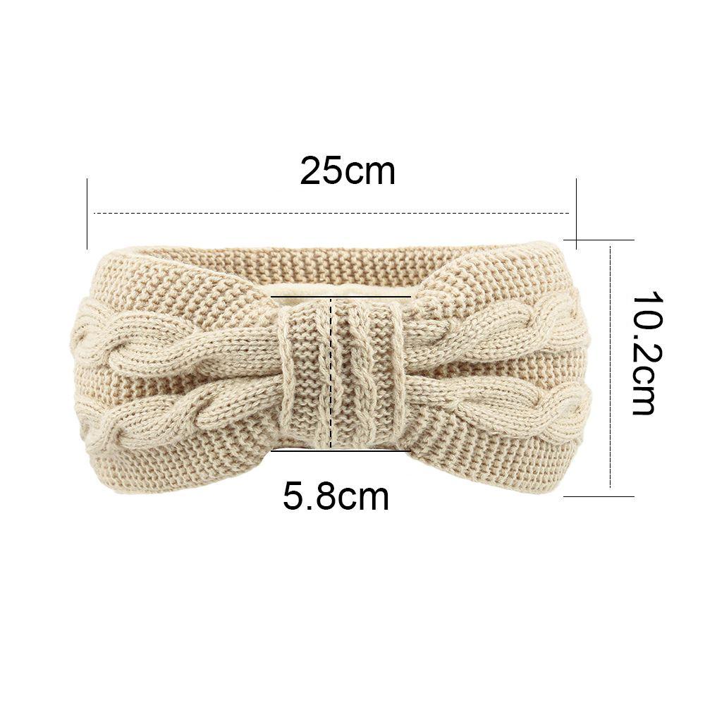 Mode Winter Warm Elastizität Strickturban Breitkrempige Stirnbänder Kopfbedeckung Wärme Ohrenschützer