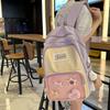 Cute Schoolbag Female Student Large-capacity Color Matching Transparent Bag Backpack Two-dimensional Backpack Dopamine Transparent Pain Bag
