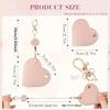 Heart-Shaped Retractable Keychain With Pu Leather Strap & Golden-Tone Alloy Clip