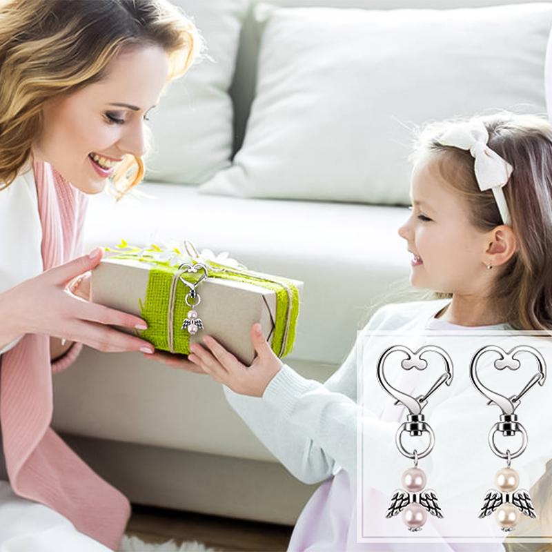 Melek Kolye Kalp Şeklinde Çanta Kolye İnci Hediye Kutusu Aksesuarları Düğün Parti Malzemeleri