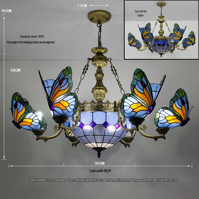 Tiffany Butterfly Pendant Light for Bedroom, Dining Room, Bar, Coffee Shop, Creative Club, KTV, and Counter Lighting