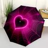1pc Neon Heart Automatic Folding Umbrella - Compact 8-Rib Design, Durable Plastic & Iron, Lightweight for Outdoor Daily Use152