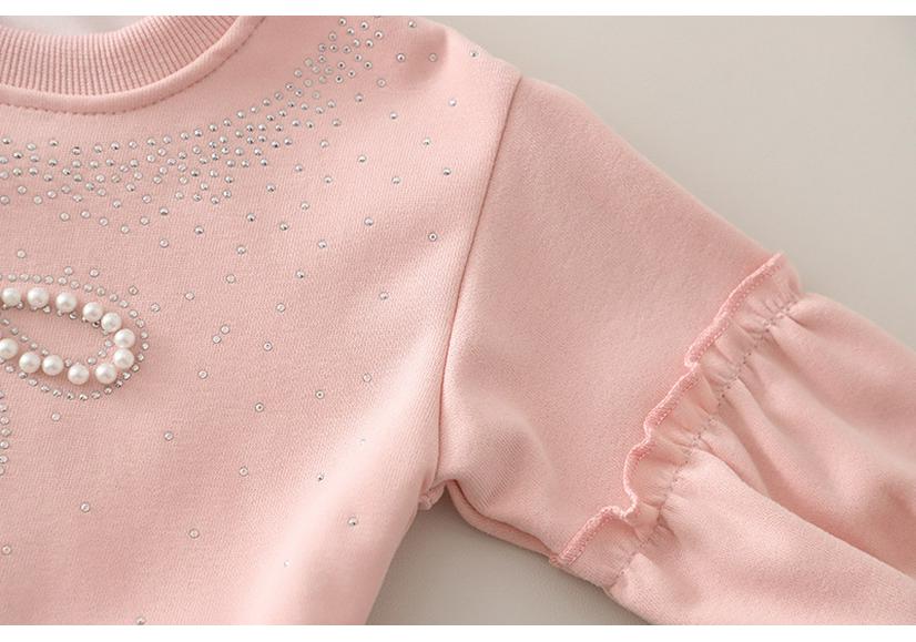 Baby Mädchen Koreanischer Stil Cartoon Hoodie & Jeans Zweiteiler Set - Lässiges Frühjahrs-/Herbst-Outfit