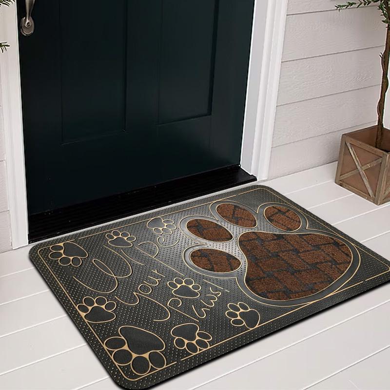 Paw Print Doormat, Machine Washable Non-Slip Simple Rug for Kitchen Living Room Bedroom Indoor Entryway Decor