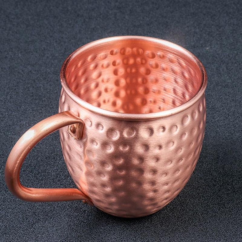 530Ml 100% Copper Moscow Mule Mug Cocktail Wine Cup Hammered Coppery Beer Mugs Coffee Mug Milk Cup Bar Cup Drinkware Durable