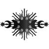 CREATCABIN Sun and Moon Metal Wall Art Moon Phase Wall Decor Black Hollow Sculpture Hanging Decor Rustic Wall Sign Decoration for Indoor Outside