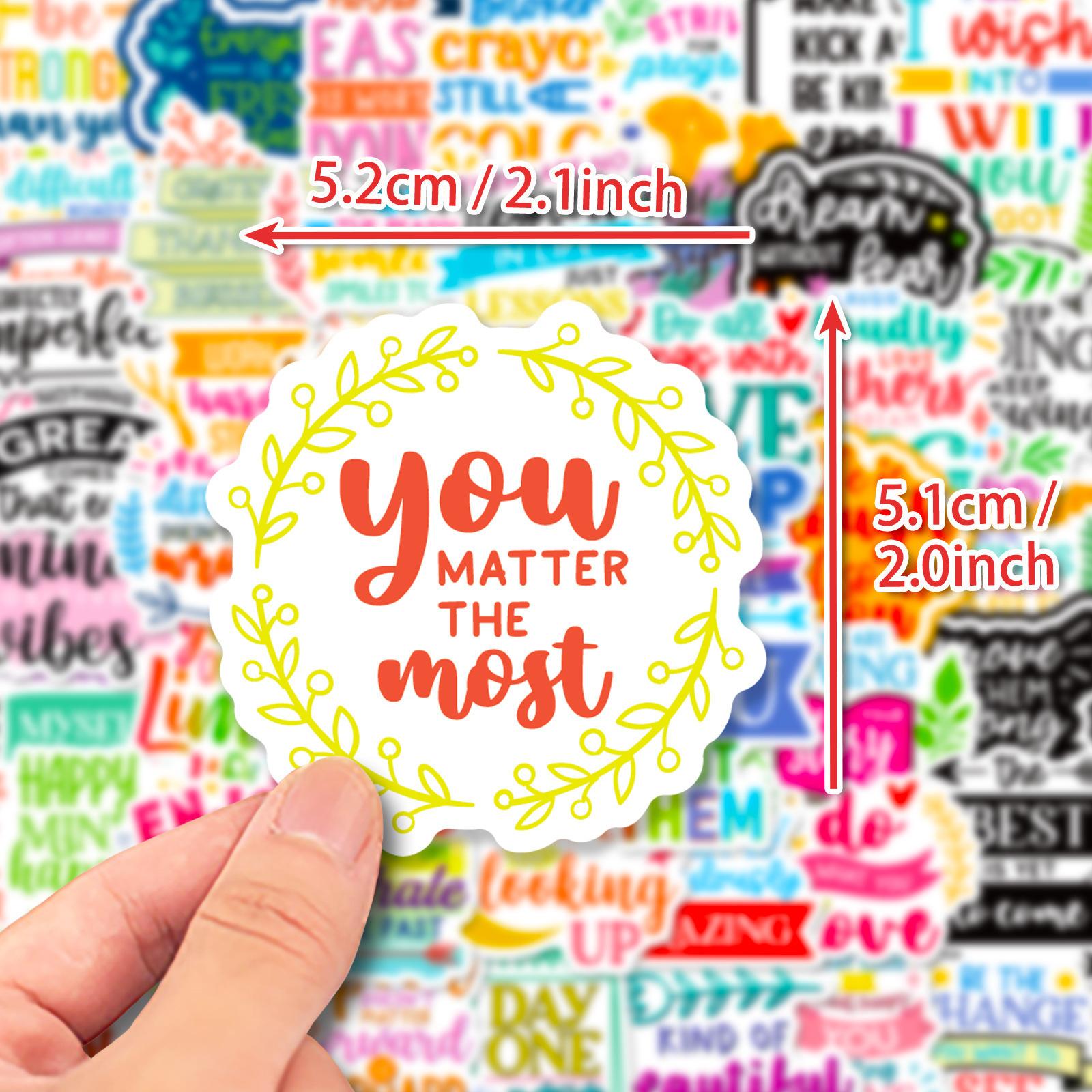 

50 New Product Motivational Text Stickers English Short Sentences Personalized Text Slogans Decorative Water Cup Stickers