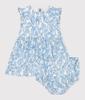 Petit Bateau Dress 36 95cm A0CLJ, Off-White/Royal Blue, Months,