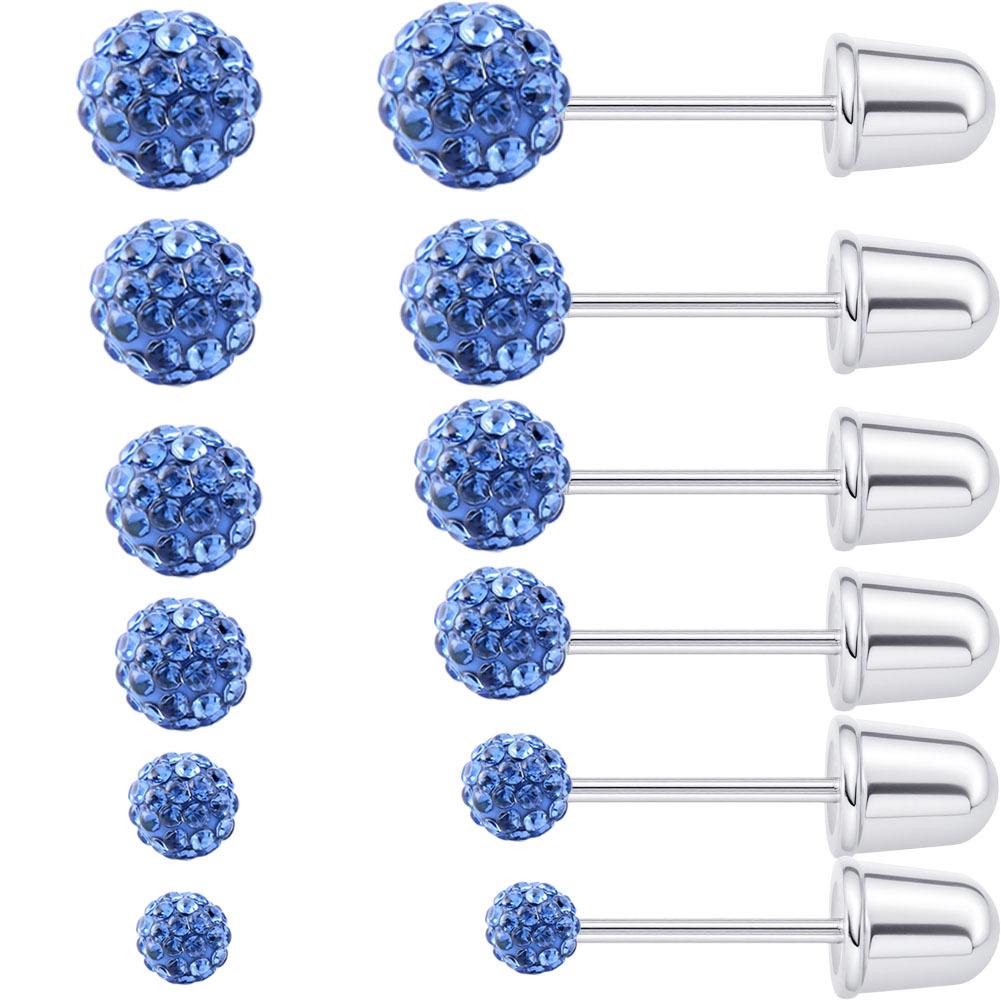 European Fashion Titanium Steel Diamond Ball Cartilage Earrings