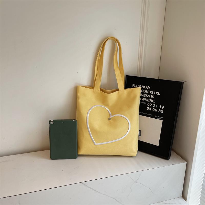 Love Canvas Bag Women's Large Capacity Tote Bag Commuter Underarm Bag
