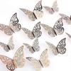 24pcs 3d Butterfly Wall Sticker Metallic Art Sticker 3 Sizes 3d Butterflies Wall Decals Cutout Gold Butterflies Fridge Sticker Crafts Butterfly Sticke