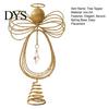 Holiday Seasonal Home Decor Angel Christmas Tree Topper, Gold Glitter Metal Wire Crown Decorative Accents Ornament for And Indoor Decorations