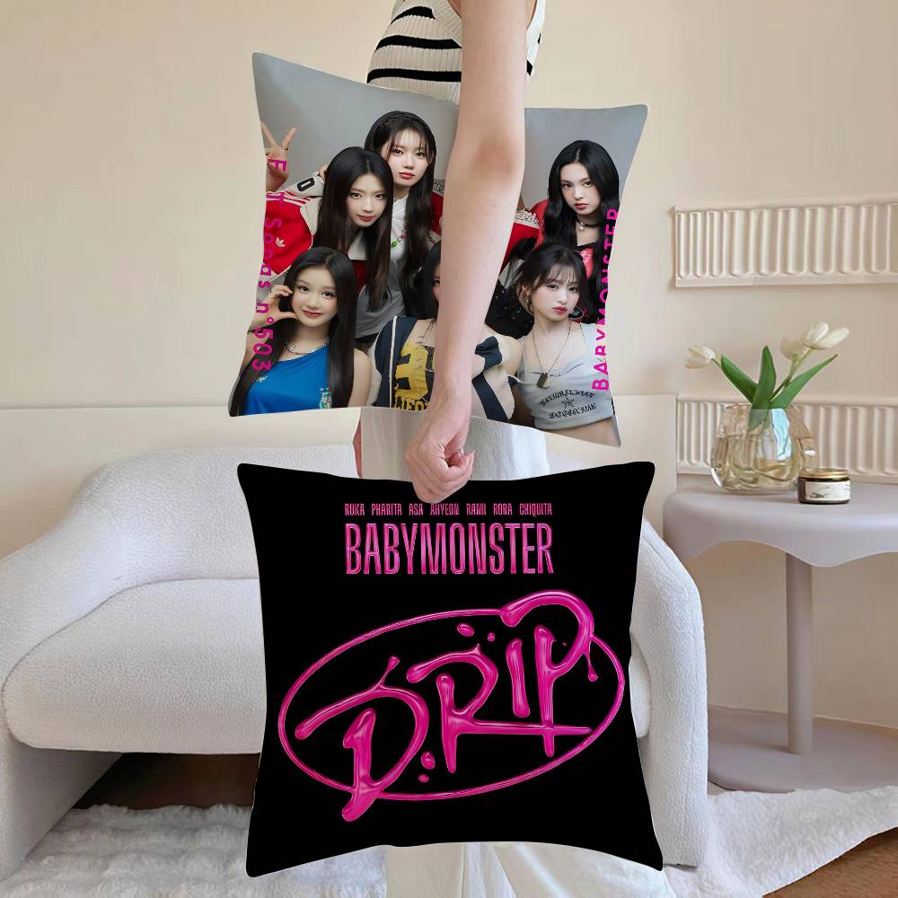 Music Album DRIP B-BabyMonster-MT Cushions Pillow Case Sofa And Living Room Decorative Cushion Covers Dust-proof And Mite-proof
