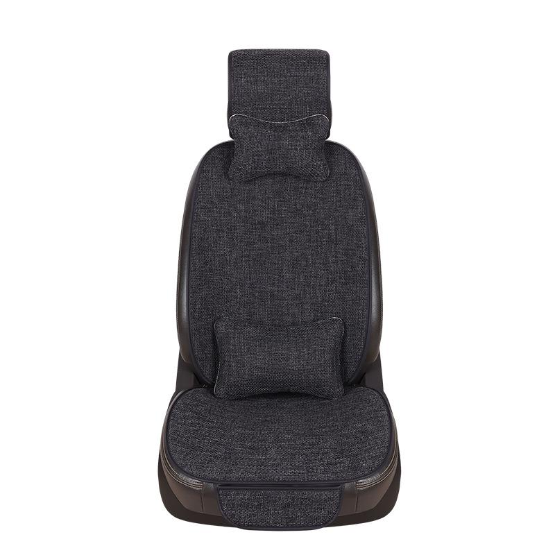 Comprehensive All-Season Linen Seat Cushion Set for Five-Seater Cars