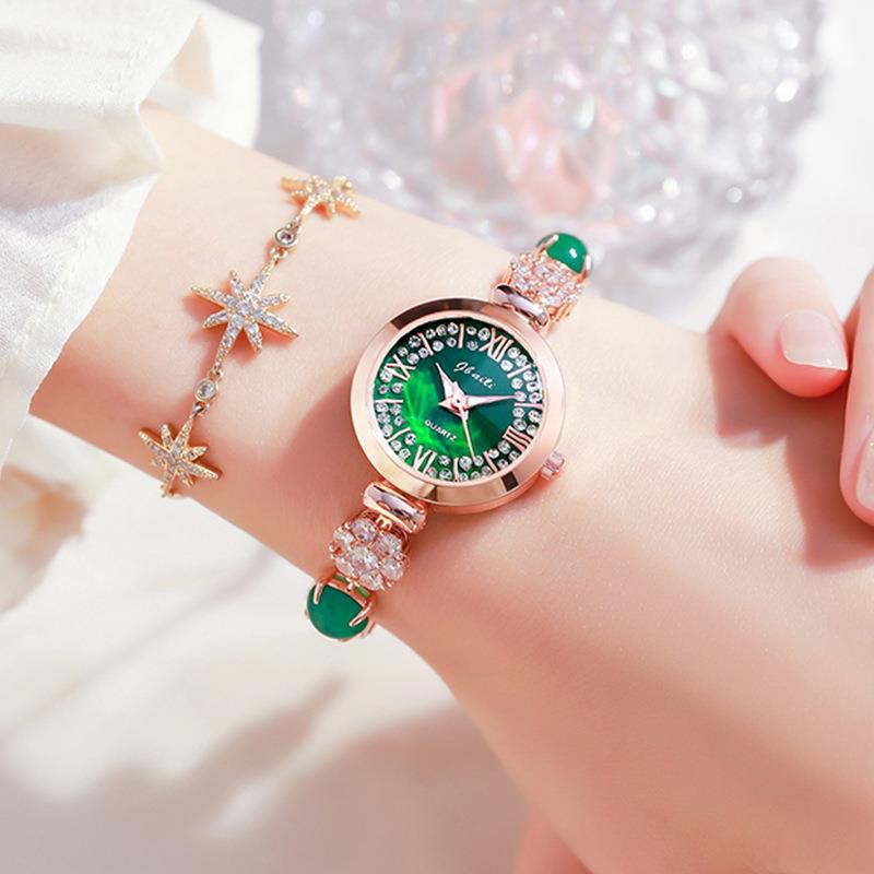 Roman Numerals Diamond Emerald Women S Fashion Watch