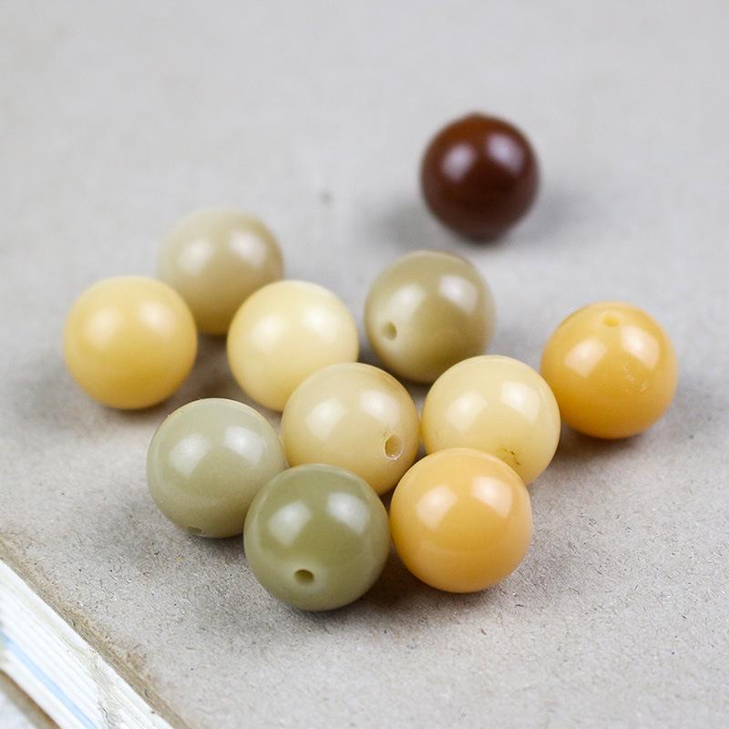 Natural Bodhi Root Multi-Treasure Round Beads 12MM for Handmade DIY Buddhist Rosary Bracelet – Candy Color Spacer Beads.
