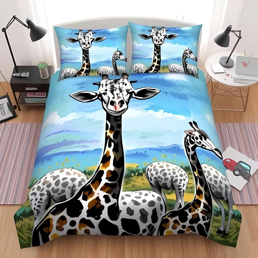 Lovely Girafe Soft Duvet Cover Children's Favorite Girafe Quen Comfortable Quilt Cover Girafe Lovers Gift Bed Decoration Warm plus Comfortable