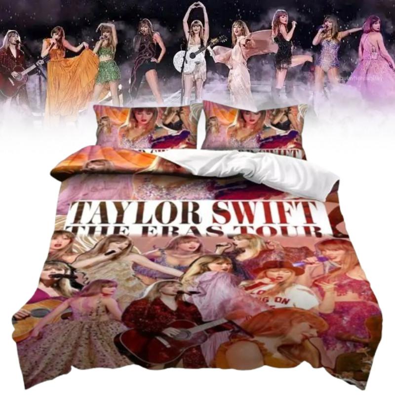 Character Swift Taylor Pattern Print Duvet Cover Pillowcase Set Bedroom Bedding