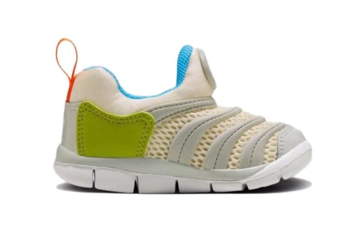 Nike Dynamo Free TD Synthetic Leather Slip Resistant Anti Kick Low Top Baby & Toddler Shoes Gray Green FN3693-180