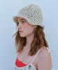 FUNFROMFUN Uneven Knit Bucket Hat, Melange Beige