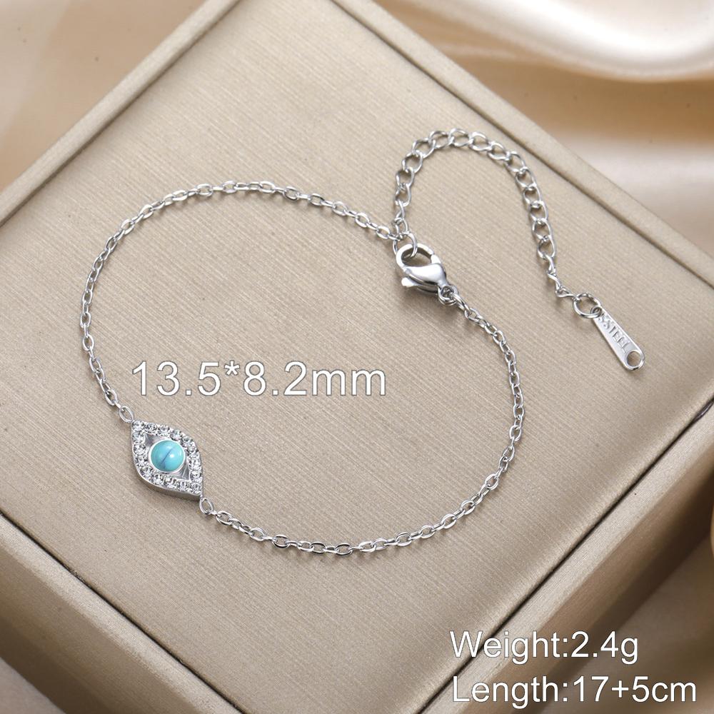 Dawapara Evil Eye Bracelets for Women Protection Good Luck Charm Greek Evil Eye Bracelet Stainless Steel Jewelry