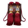 1Pair Retro Style Euro Faux Crystal Tassels Fringe Curtain Tieback Bandage Rope Window Drapes Decoration