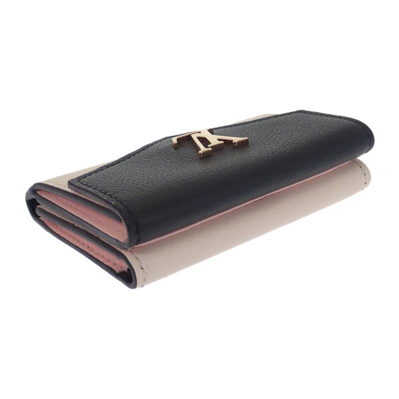 LOUIS VUITTON  M80984 Tri-fold wallet Noir/claim Grain Calfskin Leather Women