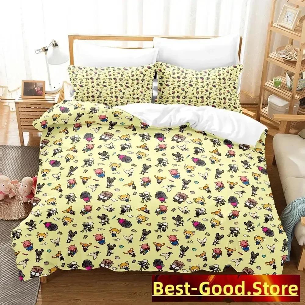 Aggretsuko Bedding Set Single Twin Full Queen King Size Bed Set Aldult Kid Bedroom Duvetcover Sets Anime Parure De Lit Bed