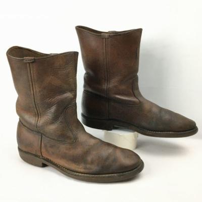 Vintage REDWING Kožené polokozačky s korkovou podrážkou Velikost 8.5B (Cca. 25.526.5cm) Tmavě hnědá(POUŽITÝ)