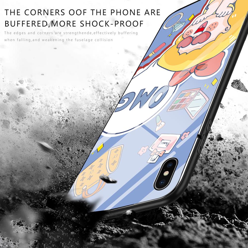 Tempered Glass Phone Case For iPhone 11 12 13 14 15 16 17 Redmi 10 12 14C Note10 Note14 Xiaomi 11Lite PocoC75 Soft Edge Shockproof Smooth Shell