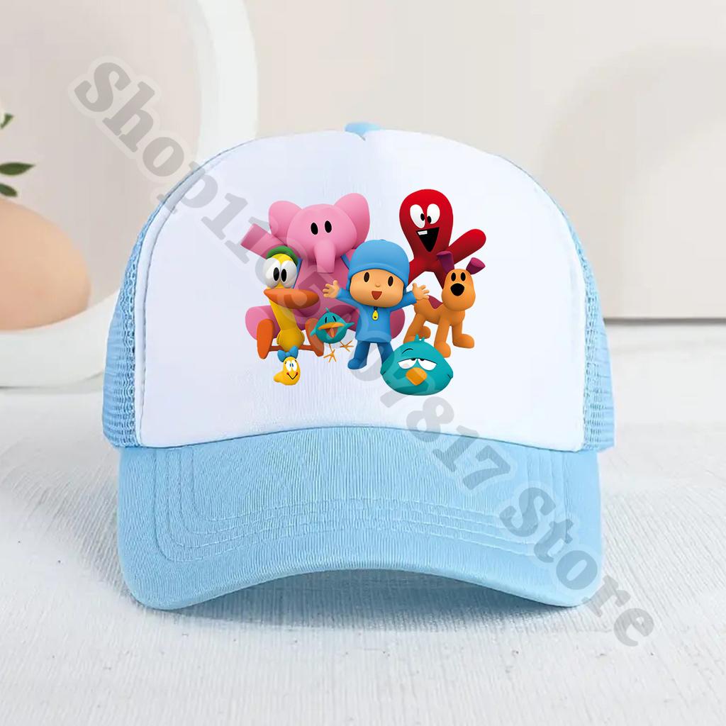 Kids Cartoon Cute Caps Summer Casual Sunbonnet Pocoyoed Anime Printed Baseball Cap for Boy Girl Children Hat Birthday Gifts