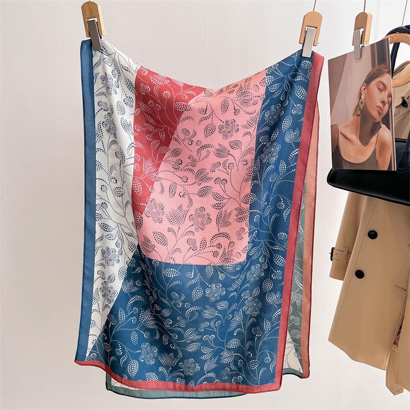 Floral Double Side 60*170cm Women Scarf Autumn and Winter Warm Shawl Cotton Linen Feeling Tassel Pashmina Muslim Hijab Wrap Lady