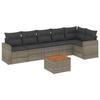 VidaXL Garden Lounge Set with Cushions 7 Pcs Grey Braided Resin 3224135