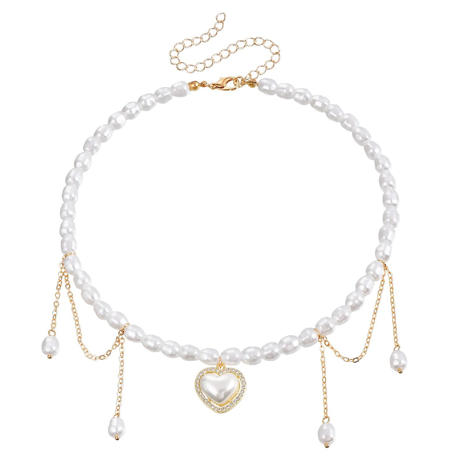 

Модное ожерелье с подвеской в форме сердца и кисточками, женственный темперамент, модная роскошная дизайнерская цепочка на ключицу One Size золотой