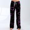 Women's Valentine's Day Heart,themed Casual Milk Silk Fleece Pants, Sleep Pants, Home Pants
