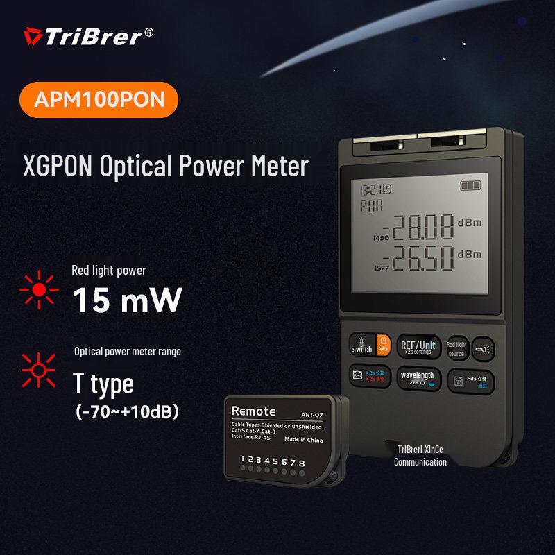 TriBrer XinCe Optical Power Meter with Red Light and Same Screen Display for 1490/1577 Wavelengths.