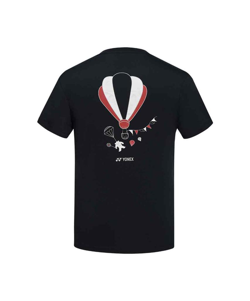 YONEX 261Ts068U Midnight Black Unisex Hot Air Balloon Graphic Short Sleeve T-Shirt