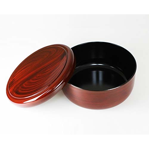 Kishu Lacquerware 10.5cm Tea Caddy, Zelkova Wood Grain, Mokume Tea Caddy