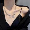 Sweet and Cool Spice Girl Style Pearl Necklace Women's Light Luxury Niche Design Sense Color Beaded Clavicle Chain Versatile Temperament Neck Chain