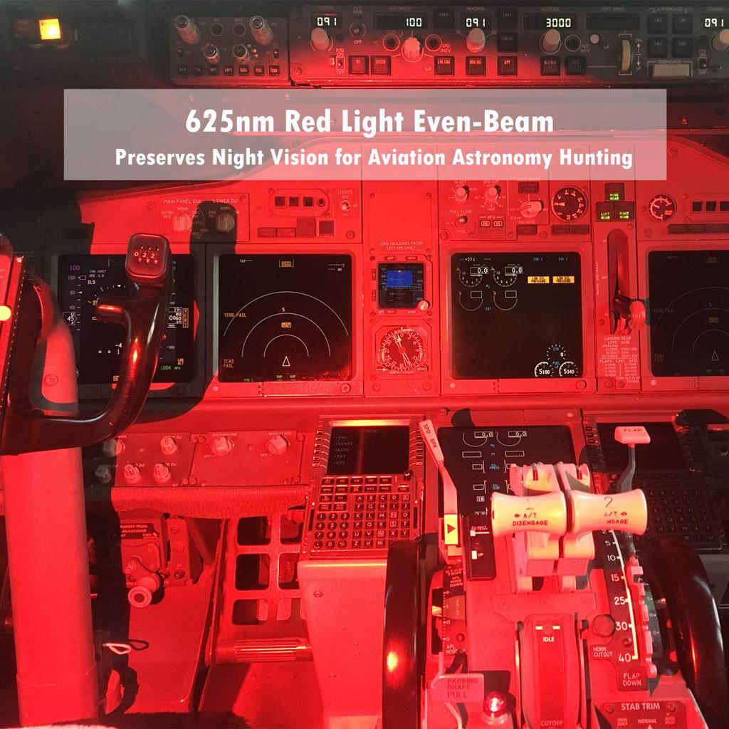 Weltool Red LED Flashlight with Uniform Beam and Dark Maintains Night Ideal for Viewing Maps and Stargazing in the Cockpit of a or Car M7-RD