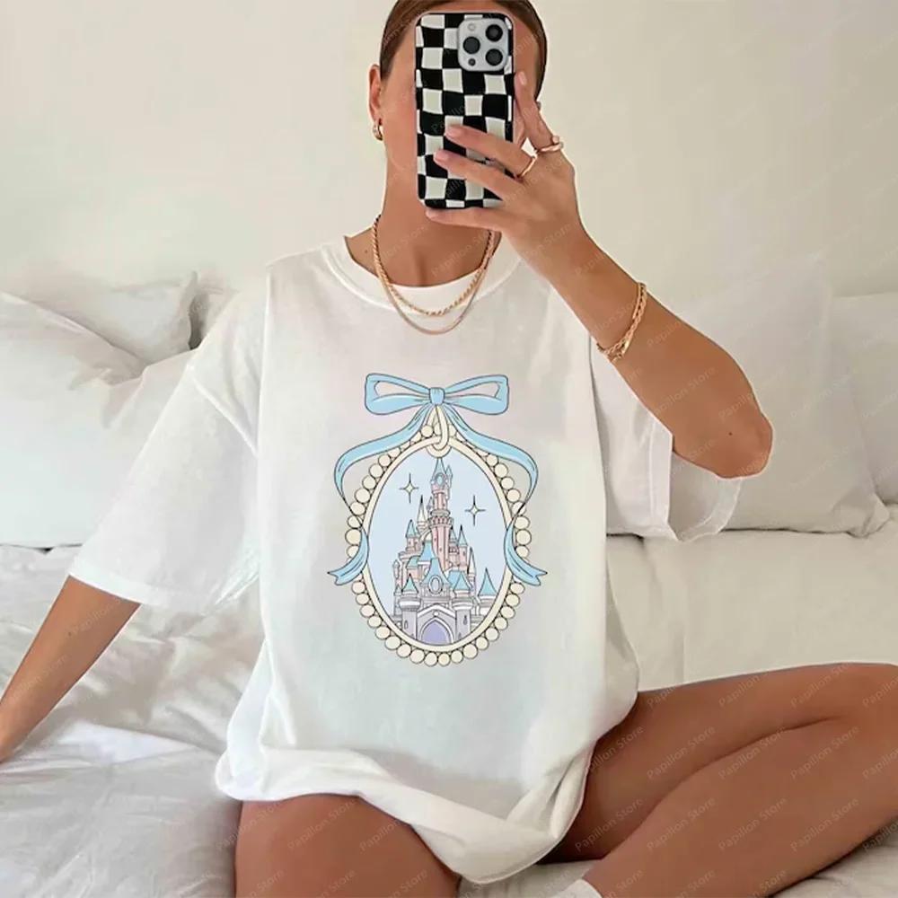 Comfortable Color Main Castle T-shirt Magic Kingdom Retro Tops Family Vacation T-shirt Clothes New Arriva Women Clothing Y2k Top