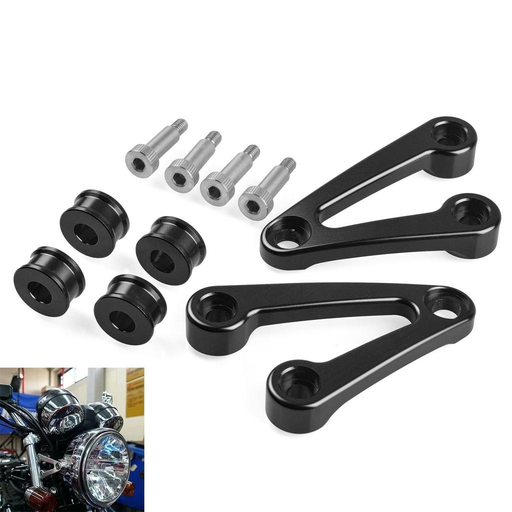 Headlight Bracket Kit Compatible with Honda CB1100EX Aluminum Headlight Mount Bracket CB1300SF, CB400SF, CB1100, - (Black) [Used]