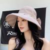 New small standard bow bucket hat summer sunscreen sunshade versatile basin hat outdoor travel vacation beach hat tide