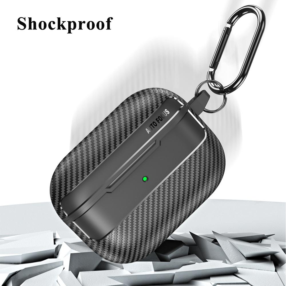 KEYSION Shockproof Case for AirPods Pro 3 Carbon Fiber Texture Soft TPU Silicone Bluetooth Earphone Cover for AirPods Pro 3 2025